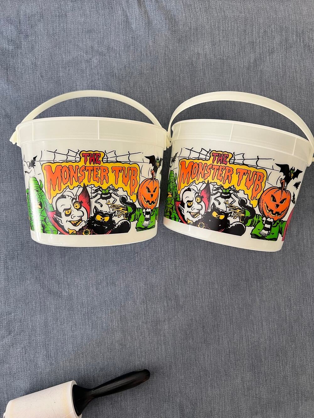 Vintage 1995 The Monster Tub Halloween Candy Buckets PMG Berry Plastics Lot 2
